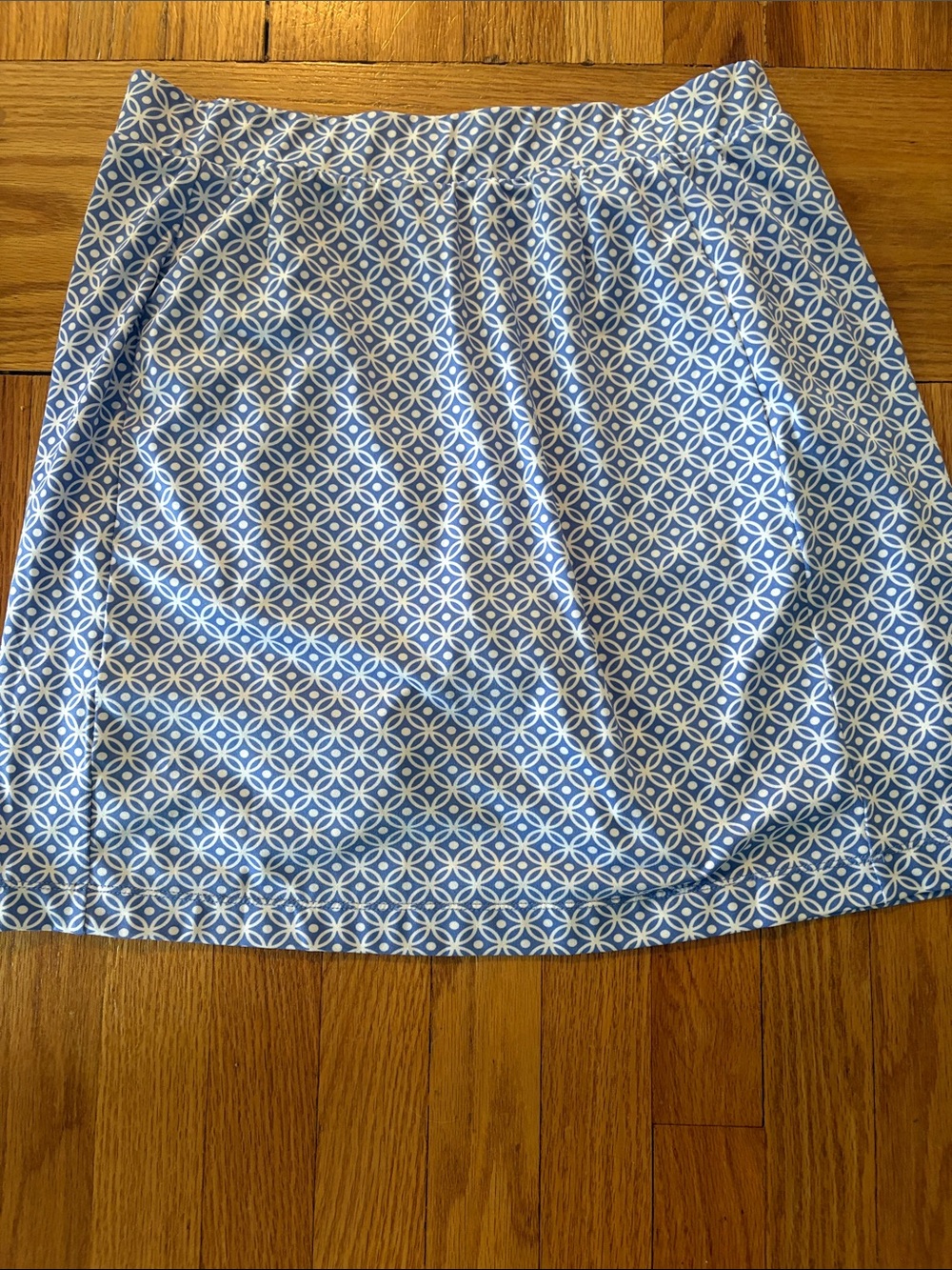Tail Light Blue and White Geometric A-Line Skort